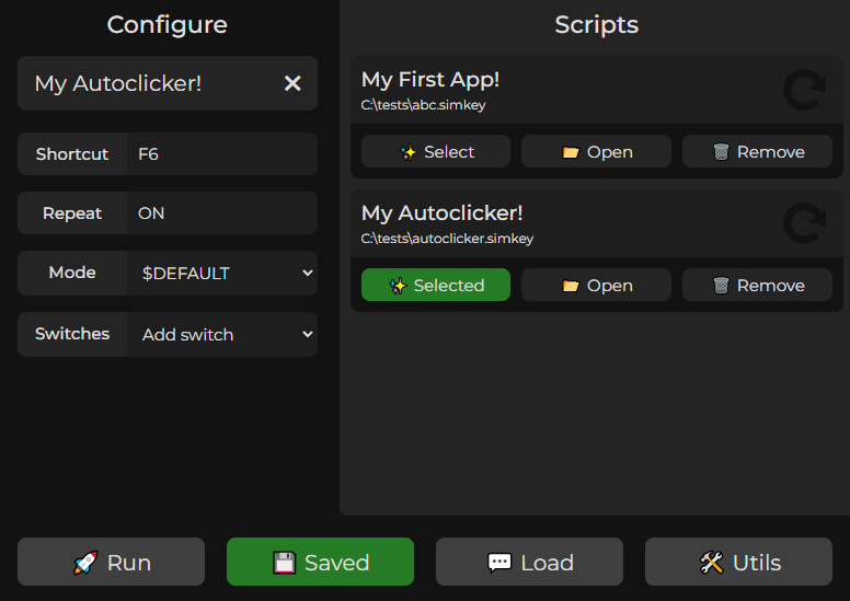 Configured Autoclicker